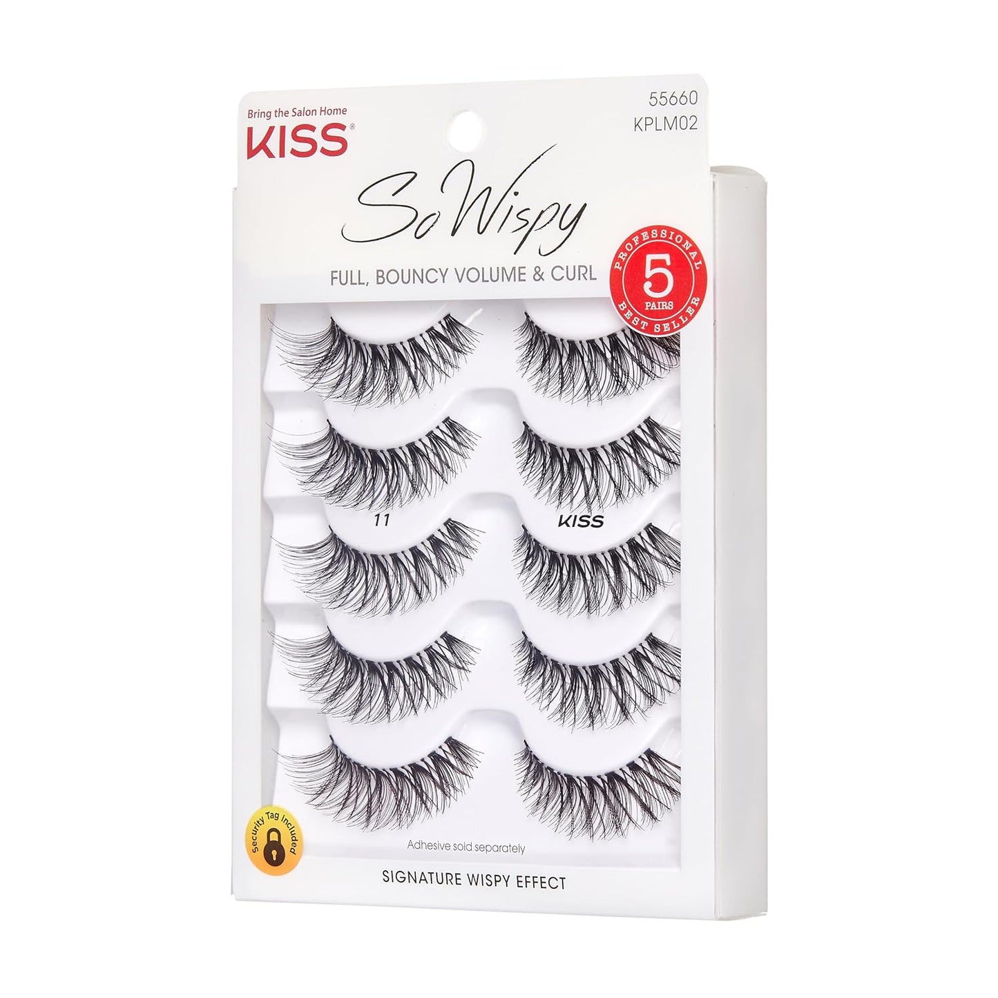 so Wispy False Eyelashes Multipack #11, Full Bouncy Volume & Curl, Signature Wispy Effect, Quality Synthetic, Crisscross Pattern, Cruelty Free, Reusable and Contact Lens Friendly, 5 Pairs