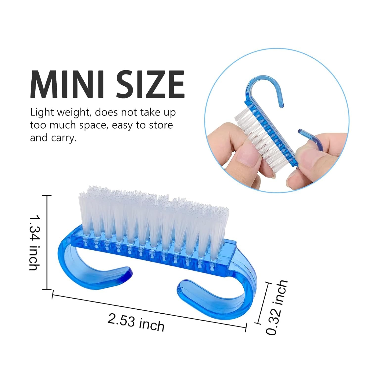 Handle Grip Nail Brush, 24 Pack Small Fingernail Brushes, Hand Scrub Cleaning Brush Kit for Nails and Toes Women Men, Multicolor