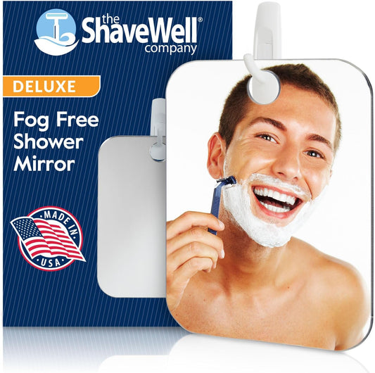 Deluxe Anti-Fog Shaving Mirror | Fogless Hanging Bathroom Shower Mirror with Handheld Option for Men and Women | Includes Long-Lasting Removable Adhesive Hook