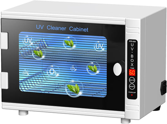 UV Light Nail Tool Cleaning Machine 12L High Capacity UV Cleaning Cabinet Salon Tools Cleaning Box with Timer Setting