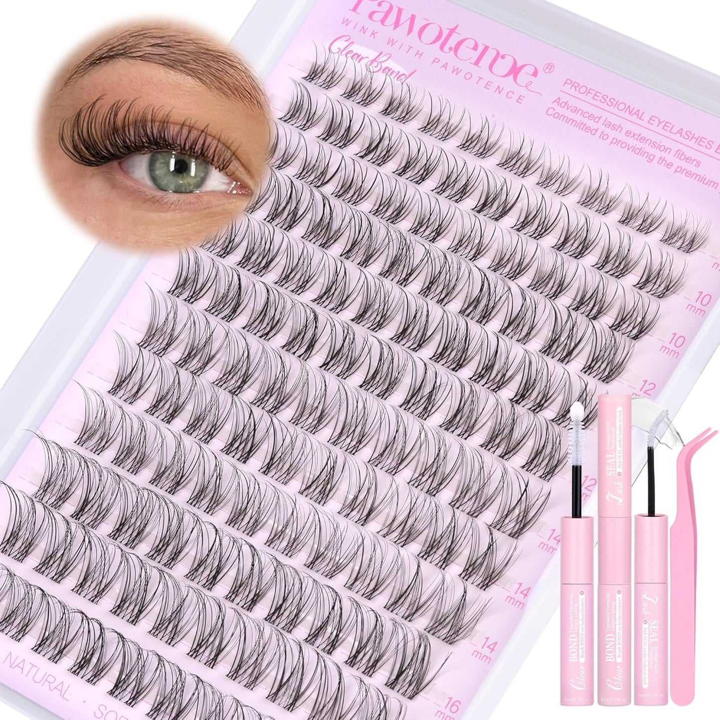 Lash Clusters Wispy Cluster Eyelash Extensions 144Pcs Individual Lashes 10-18Mm Lash Extension DIY False Eyelashes Soft Comfortable Eyelash Clusters with Thin Band