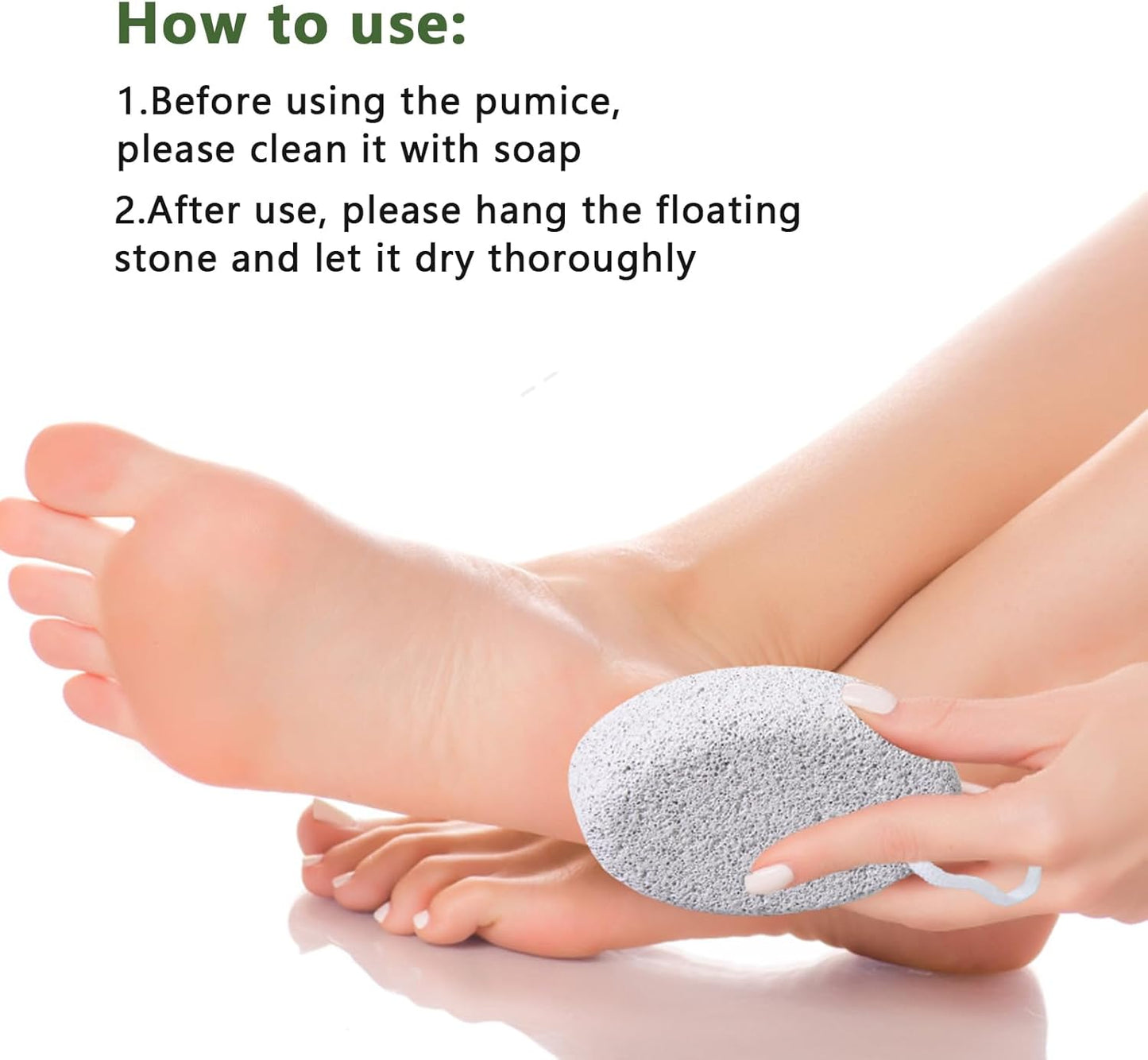 Natural Foot Pumice Stone for Feet,  2-Pack Lava Pedicure Tools Hard Skin Callus Remover for Feet and Hands - White&Red