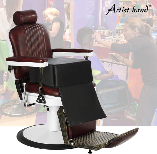 Children Leather Cushion Oversize Barber Salon Booster Seat,Spa Equipment Black