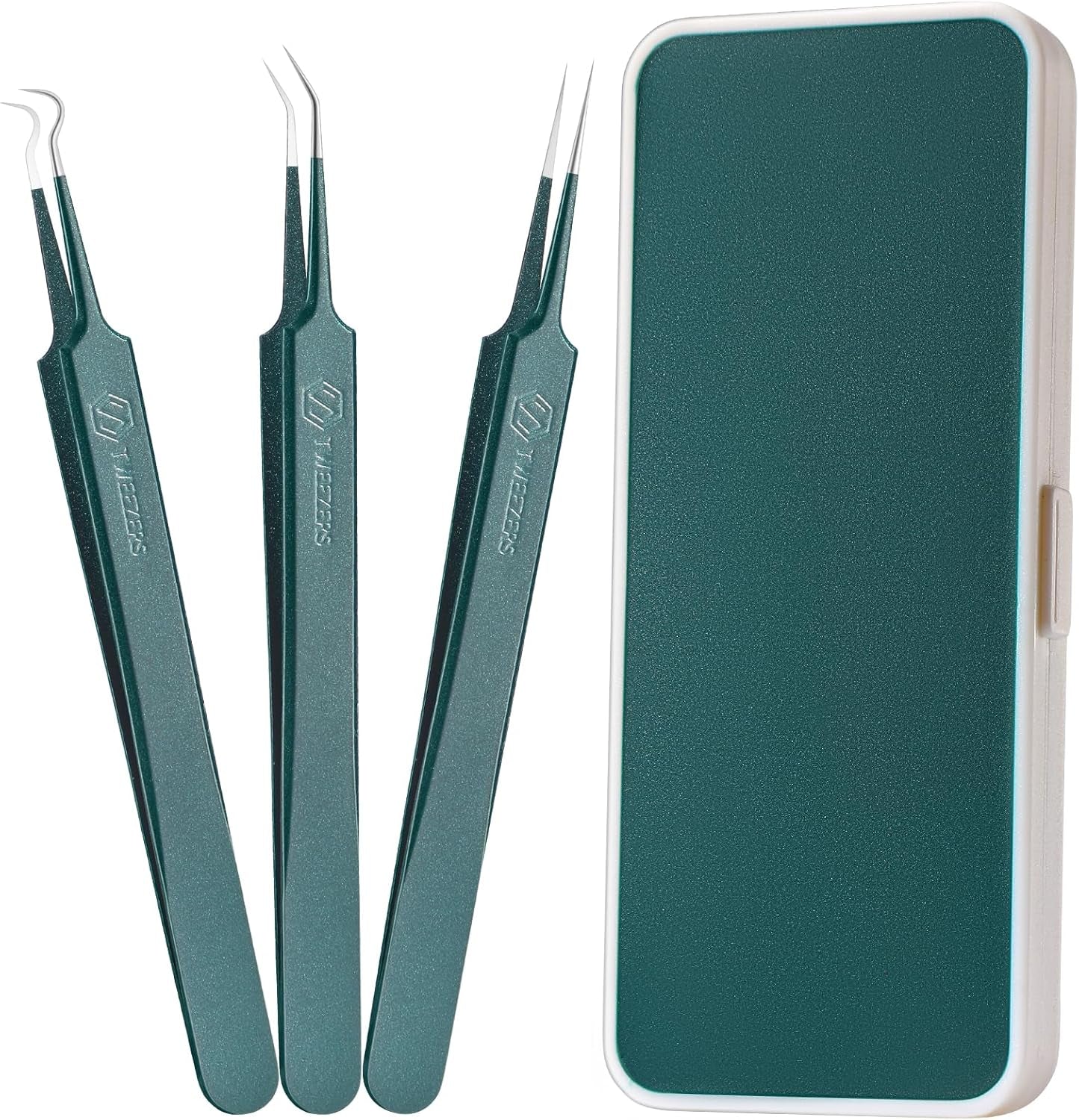 Professional Blackhead Tweezers,High Hard Stainless Steel Blackhead Remover Tweezers, Precision Pimple Popper Tool Kit, Blackhead Extractor