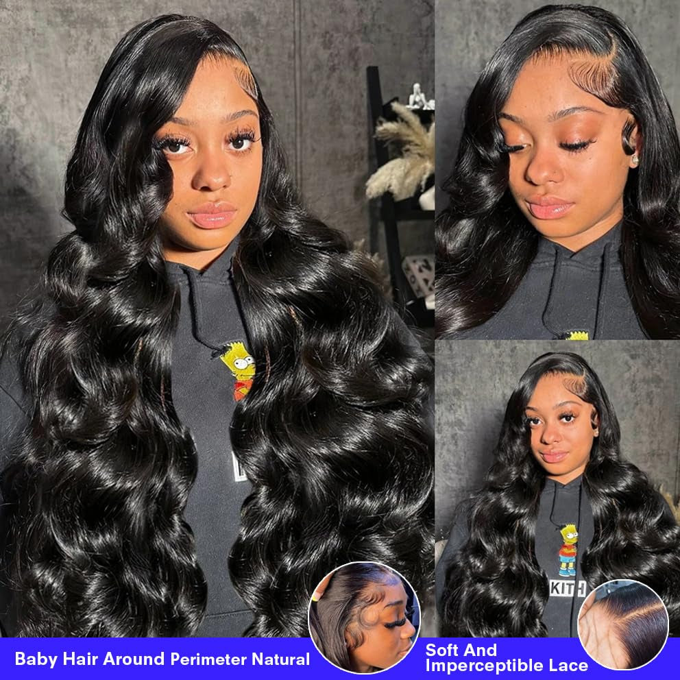 30 Inch 13X6 Lace Front Wigs Human Hair 200% Density Body Wave Lace Front Wigs Human Hair Pre Plucked Glueless Wigs Human Hair Wigs 13X6 HD Lace Frontal Wigs Human Hair Lace Front Wigs for Women