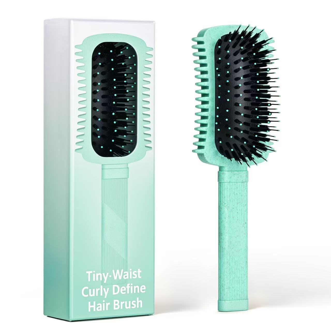 Curly Hair Brush Defining, Volume Brush for Curly Hair, Curl Defining Brush, Shaping and Styling Women'S Curls (Green 1PC)