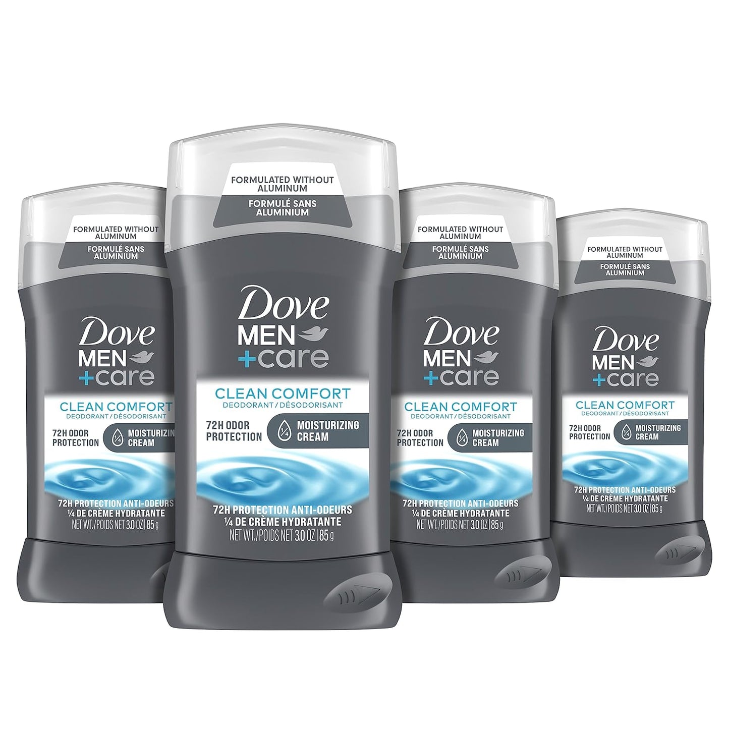 Antiperspirant Deodorant, 72Hr Sweat & Odor Protection, Vitamin E, Triple Moisturizer, 4 Pack