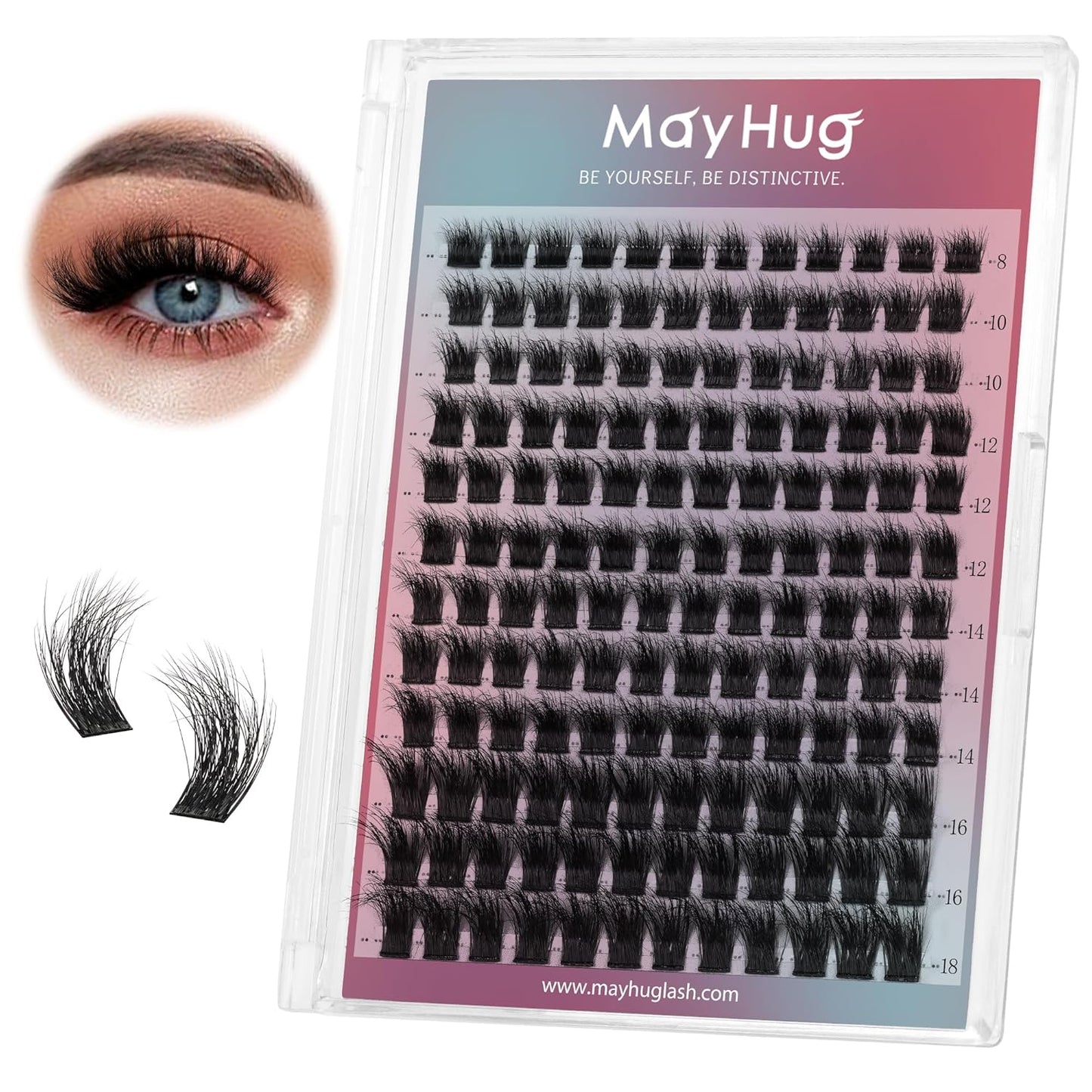 Lash Clusters DIY Eyelash Extensions 144 Clusters Lashes D Curl 3D Eyelash Clusters Extensions Fluffy Wispy Lashes Cluster Fluffy Effect & Ultra-Soft & Super Light & DIY at Home (Prism)