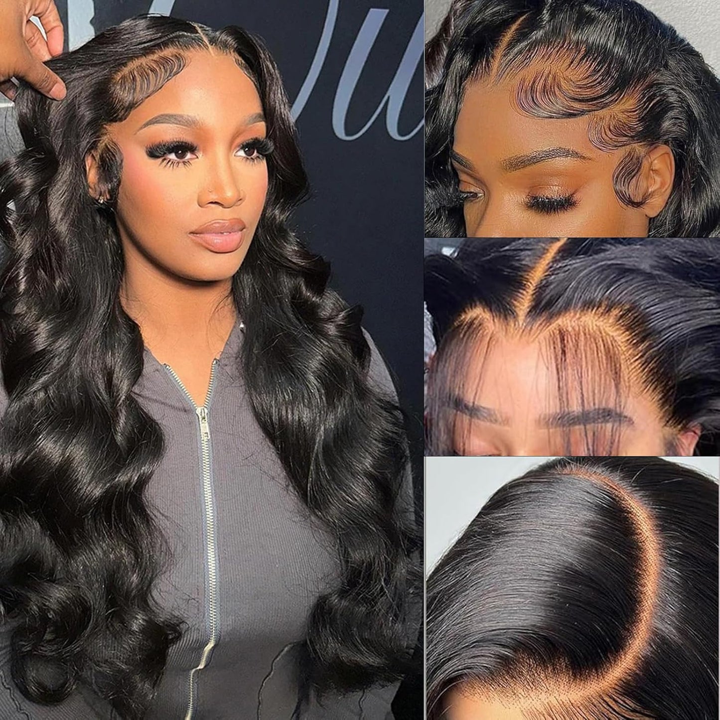 30 Inch Lace Front Wig Human Hair Pre Plucked 13X6 Body Wave HD Lace Front Wigs Human Hair for Women 180% Density Glueless Brazilian Virgin Human Hair Wig with Baby Hair Natural Black