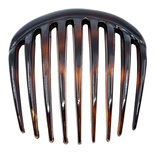 Paris CP2431 French Hair Side Comb Small Rounded Tortoise Shell, French Twist Hair Combs, Strong Hold Hair Clips for Women Bun Chignon, No Slip Styling Girls Hair Accessories Made in France