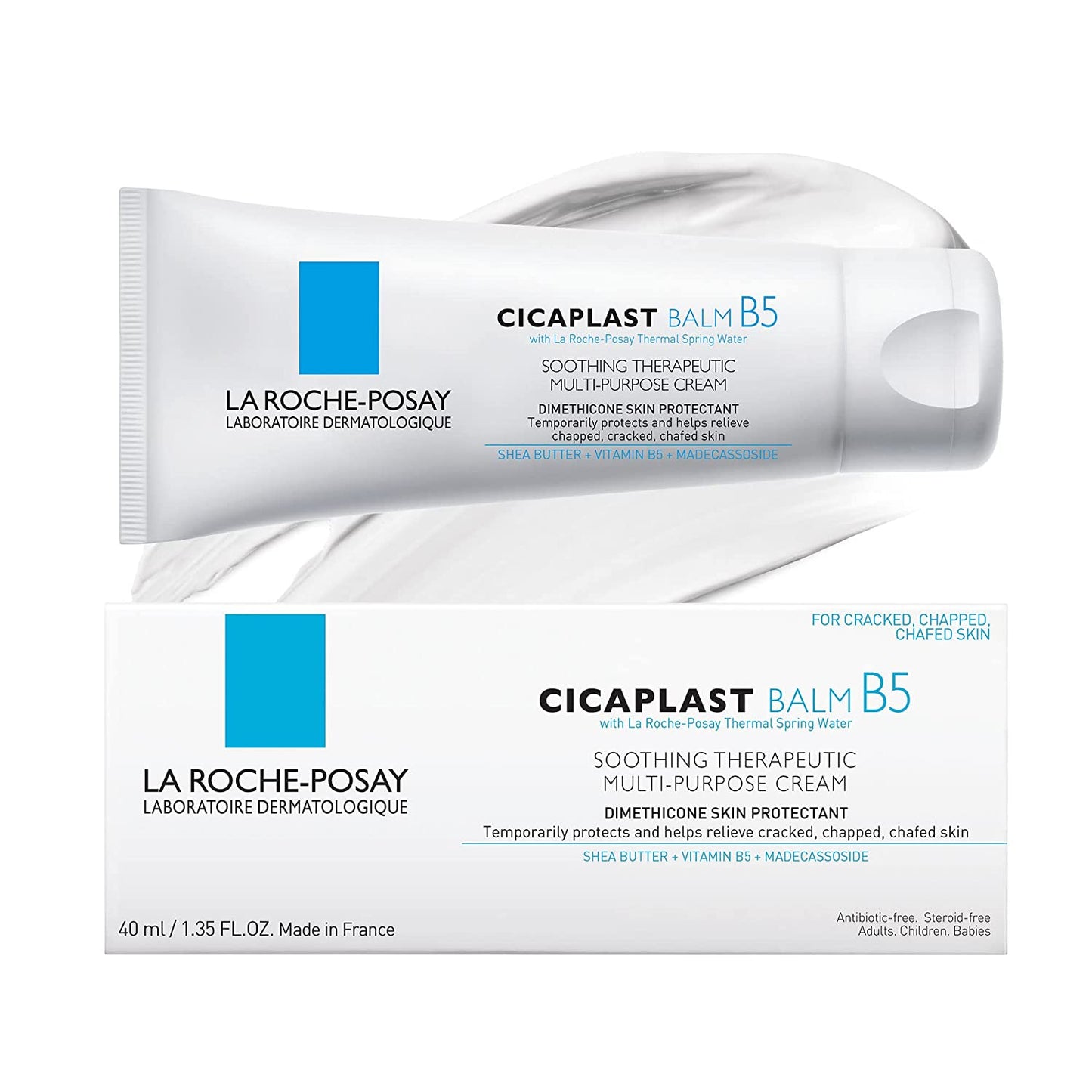 Cicaplast Balm B5 UV SPF 50, Vitamin B5 + Shea Butter + Tribioma + Madecassoside + Zinc Oxide Sunscreen, Post Treatment Skin Protectant with SPF, Multi-Purpose Cream for Dry Skin