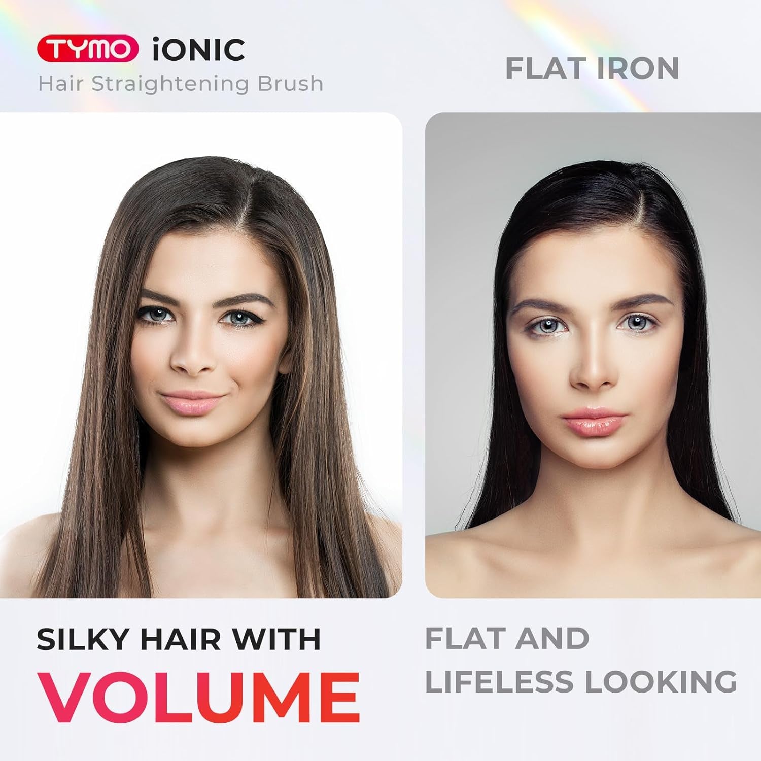 Ionic Hair Straightener Brush - One-Step Hair Straightener for Women, Straightening Brush with Negative Ions, 16 Temp Settings, LCD Display, Dual Voltage, Hot Comb Flat Iron for Frizz-Free Styles