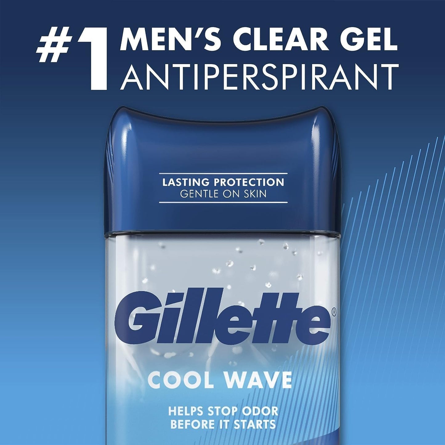 Antiperspirant and Deodorant for Men, 72-Hour Sweat Protection, Clear Gel, Cool Wave Scent, 3.8 Oz (Pack of 4)