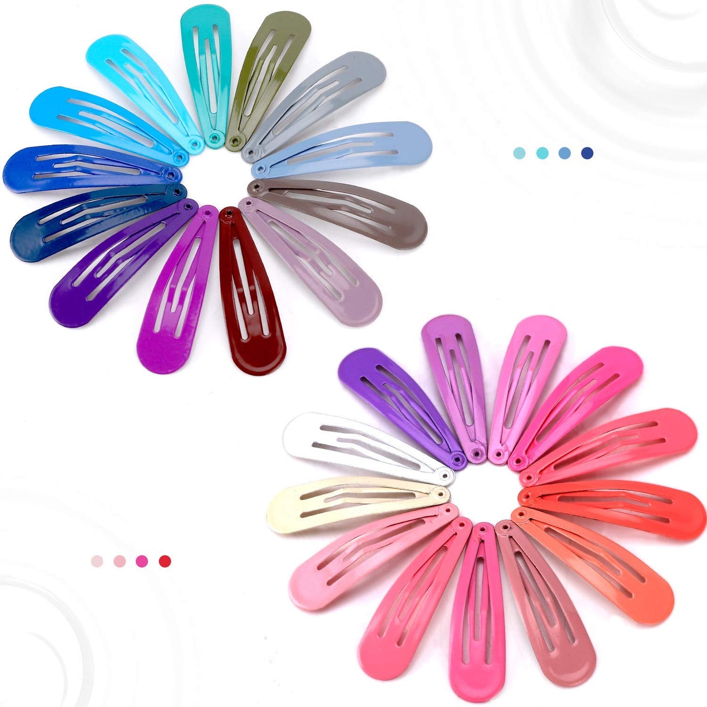 Girls Hair Clips, 100Pcs 2 In" No Slip Metal Hairpin Snap Barrettes for Girls Toddlers Kids Pets Accessories 25 Clolors