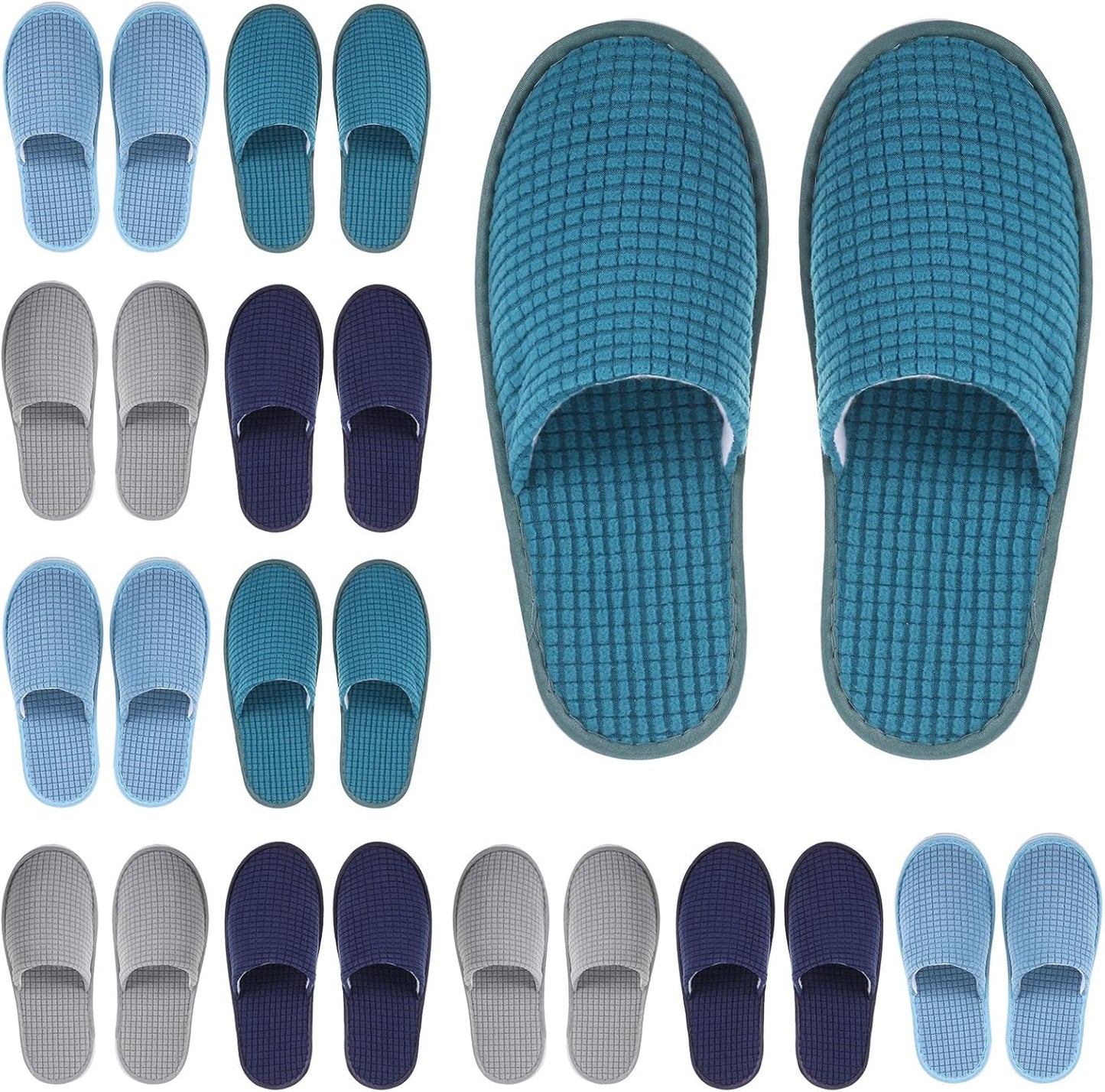 12 Pair House Slipper for Guest Non Slip Disposable Slipper for Travel Washable Reusable Closed Toe Hotel Bridesmaid Indoor Spa Wedding Party Shoeless Home