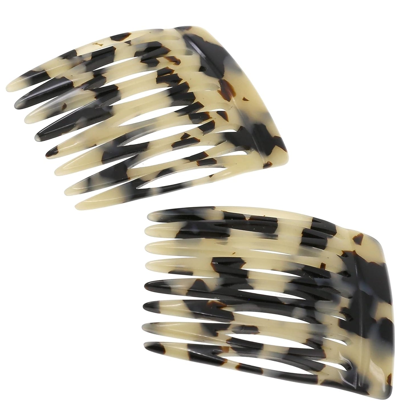 Paris CP2332/2 French Hair Side Comb Handmade Onyx, Small Twist Hair Decorative, Strong Hold Clips for Women Bun Chignon Up-Do Styling Girls Hair Accessories, Made in France