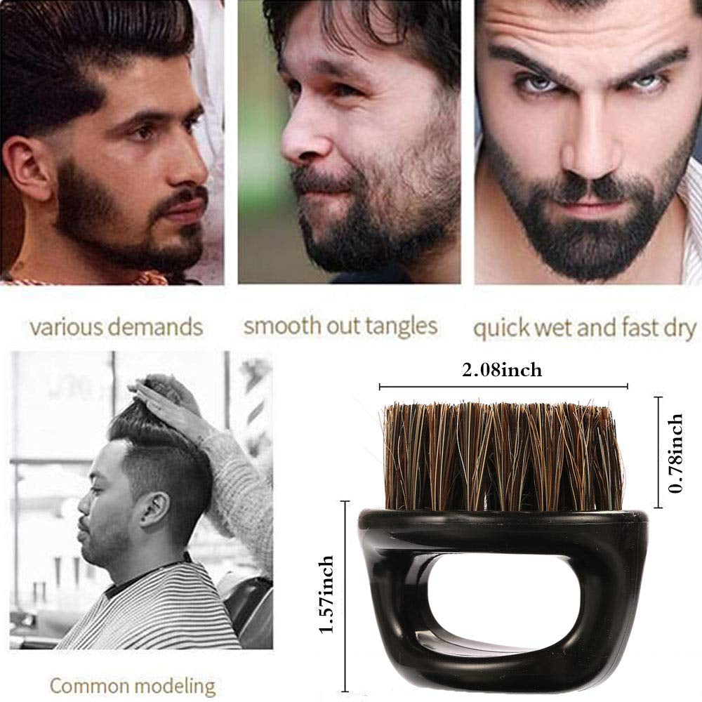 2-Pack Knuckle Brush for Barbers -  Barber Brush for Fades (Essential Tool for Professional Barbering & Grooming Services), Beard Brush Neck Face Duster Brush for Hairdressing Salon Household