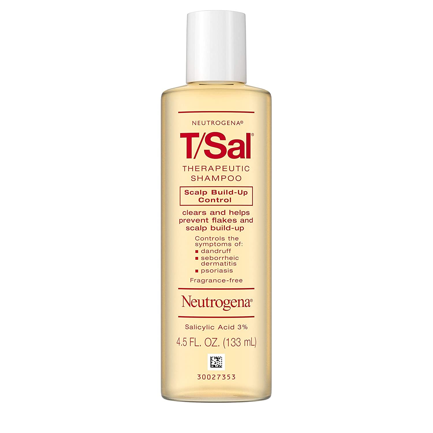 T/Sal Therapeutic Shampoo for Scalp Build-Up Control with Salicylic Acid, Scalp Treatment for Dandruff, Scalp Psoriasis & Seborrheic Dermatitis Relief, 4.5 Fl. Oz