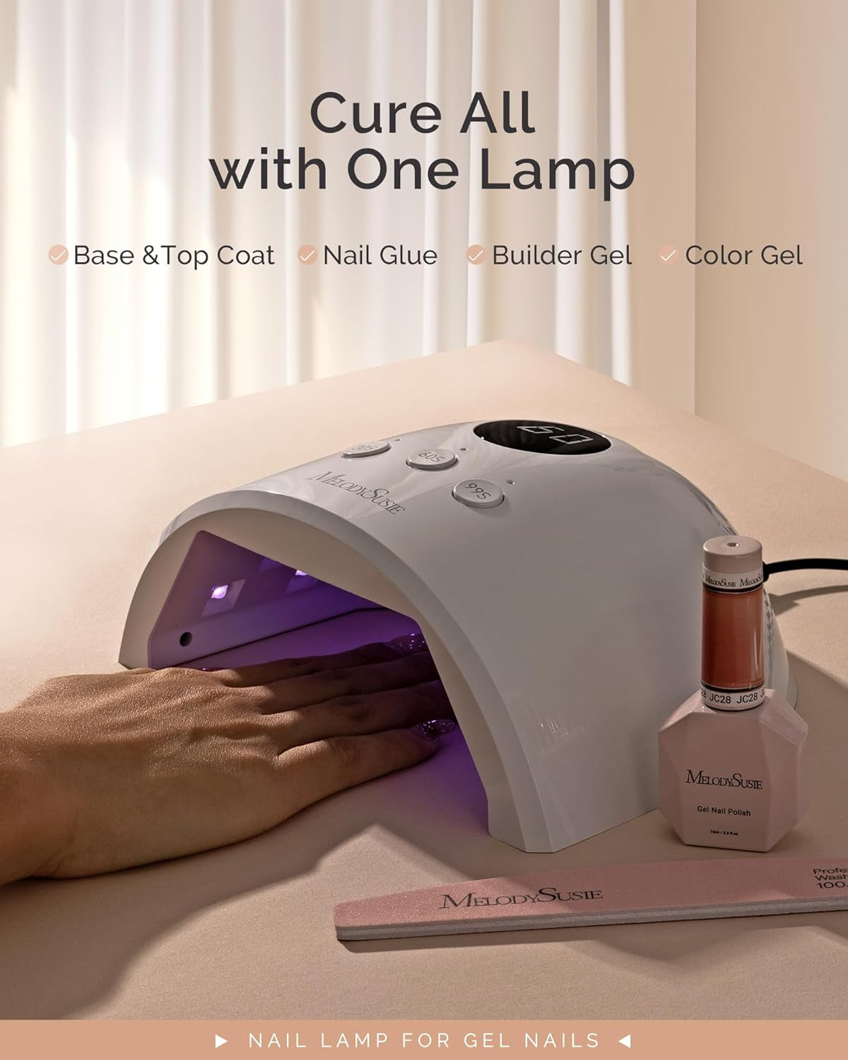 UV Nail Lamp, Plus30F UV Light for Gel Nails LED Nail Dryer with 3 Timer, Smart Sensor, LCD Display Fast Curing Gel Nail Polish Nail Art Tools Manicure Accessories-White