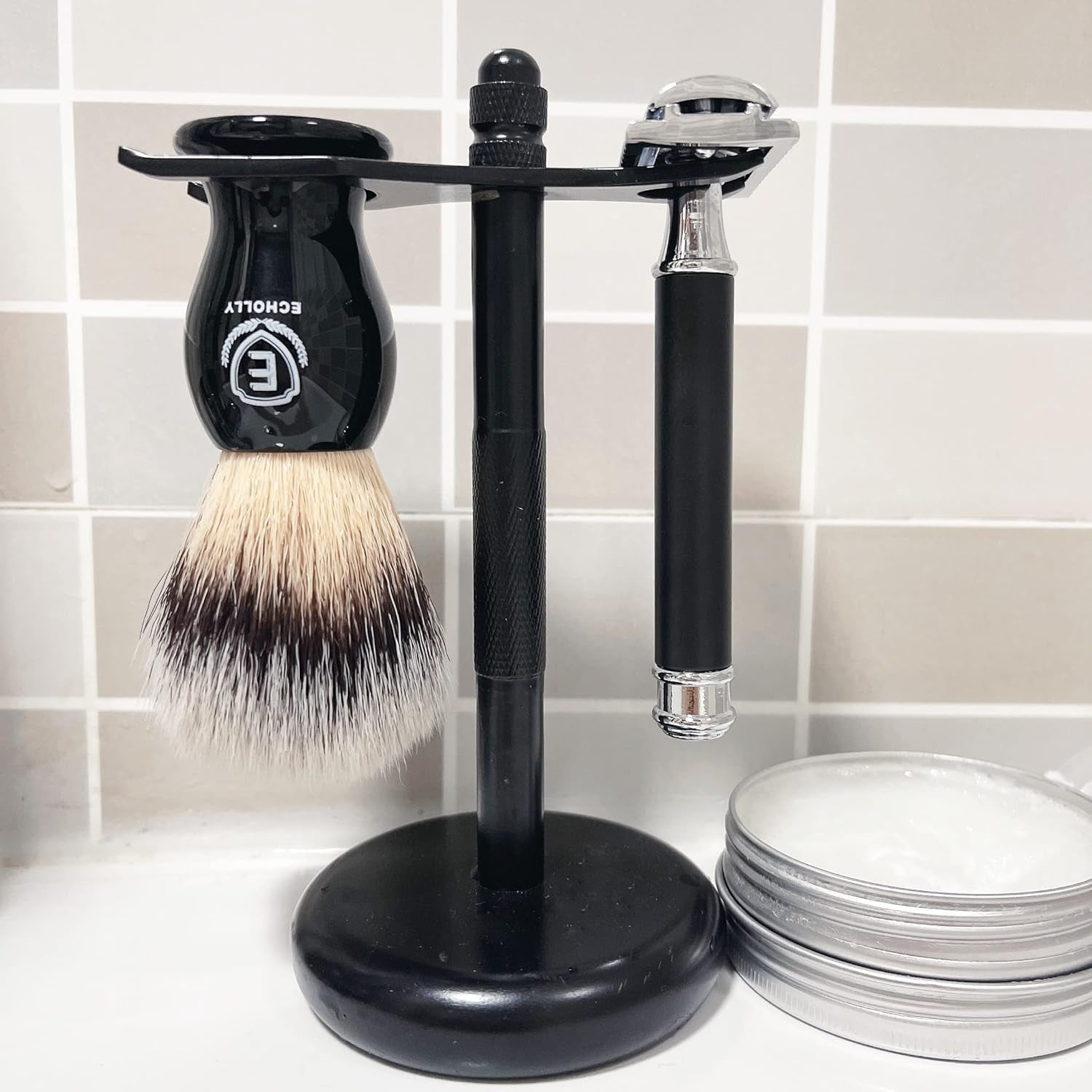 Luxury Shaving Brushes for Men by -Super Strong NO Shedding Bristle Shave Brushes for Men-Smooth Acrylic Handle Legacy Shave Brush-Rich and Fast Lather Shaving Cream Brush Gifts for Fathers Day