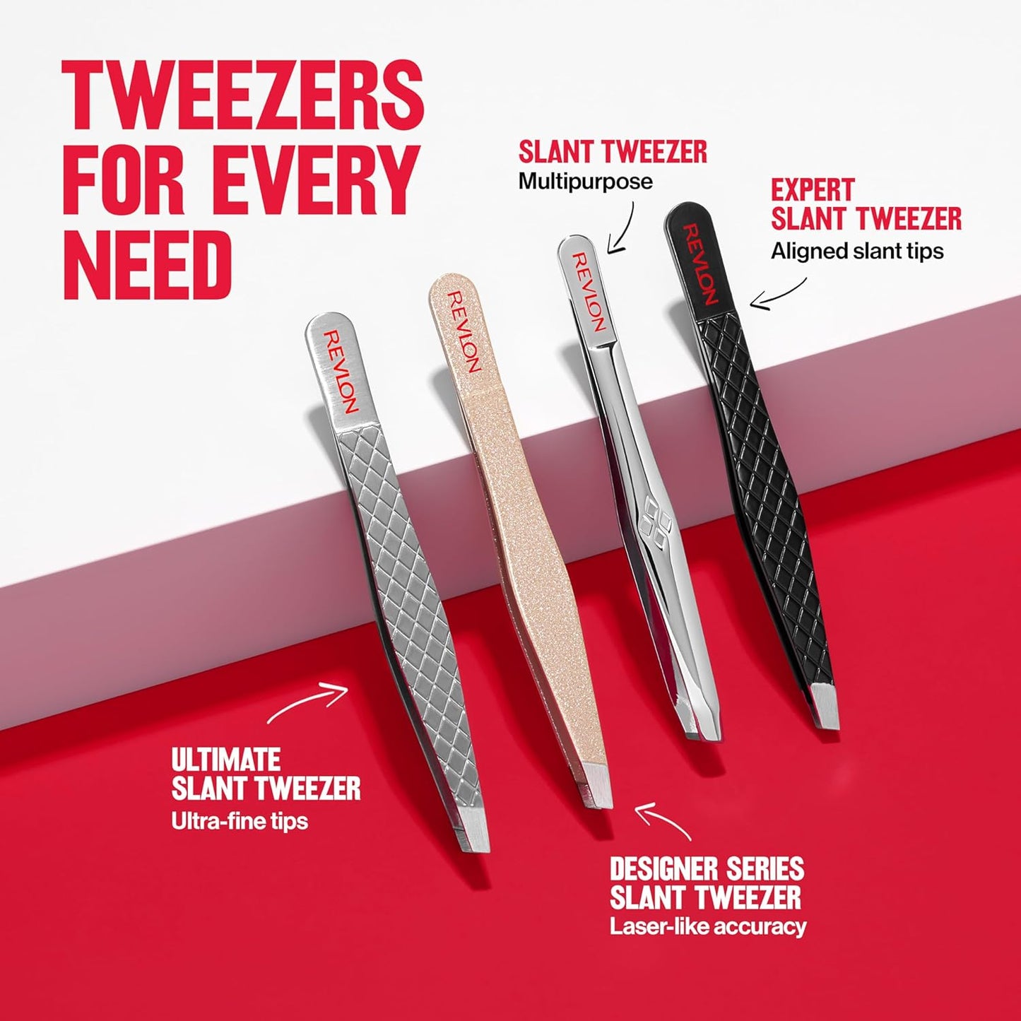 Designer Series Slant Tweezer, High Precision, Made with Long Lasting Stainless Steel, 1 Count