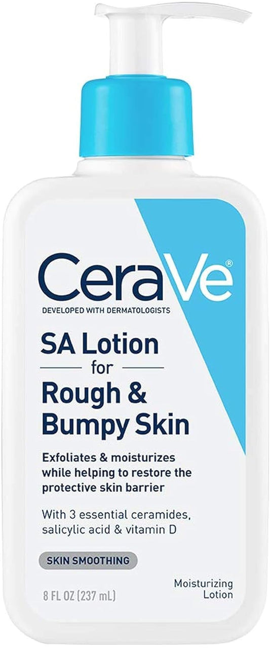 SA Lotion for Rough & Bumpy Skin, Vitamin D, Hyaluronic Acid, Lactic Acid & Salicylic Acid Lotion, Fragrance Free & Allergy Tested, 8 Ounce