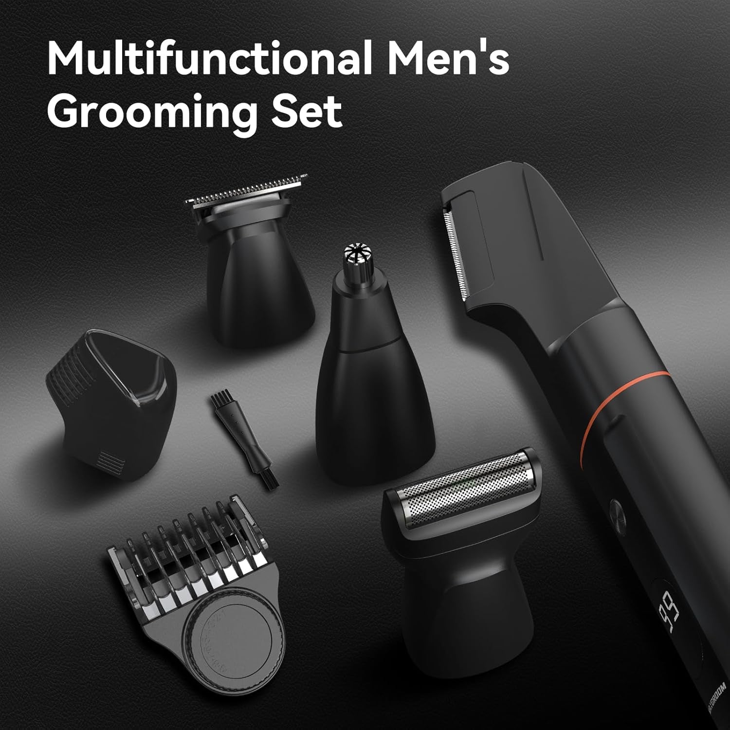 Manscape Body Hair Trimmer for Men, All-In-One Waterproof Pubic Groin & Ball Trimmer Shaver for Men with LED Display, Adjustable Guide Comb, USB Rechargeable, No Nicks