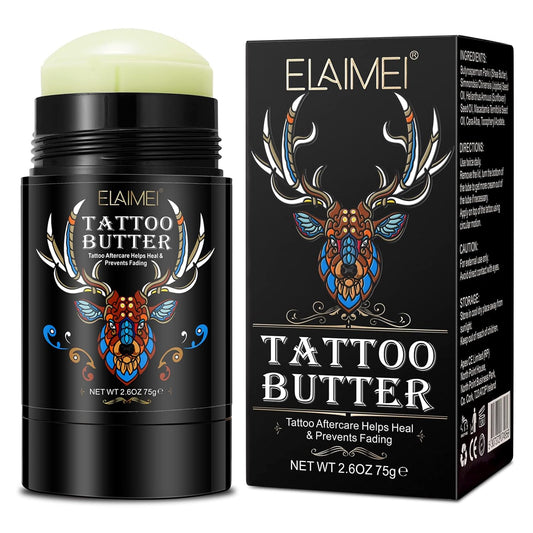 Tattoo Aftercare Butter Balm, 2.6 Oz, Old & New Tattoo Moisturizer Healing Brightener for Color Enhance, Natural Organic Tattoo Cream