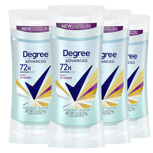 Advanced Motionsense Antiperspirant Deodorant 4 Count 72-Hour Sweat and Odor Protection Sexy Intrigue Antiperspirant Deodorant for Women with Motionsense Technology 2.6Oz