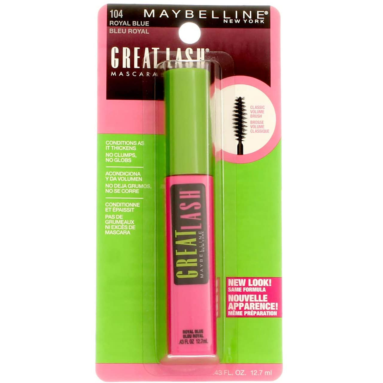 Great Lash Washable Mascara Makeup, Volumizing Lash-Doubling Formula That Conditions as It Thickens, Blackest Black, 1 Count