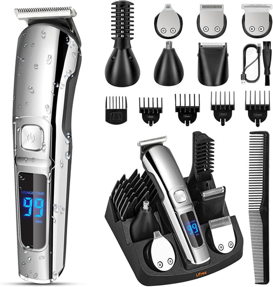 Beard Trimmer for Men, Waterproof Electric Razor for Nose, Body, Face and Mustache, Cordless Hair Clippers Shavers for Men Grooming Kit, Gifts for Men Husband Father