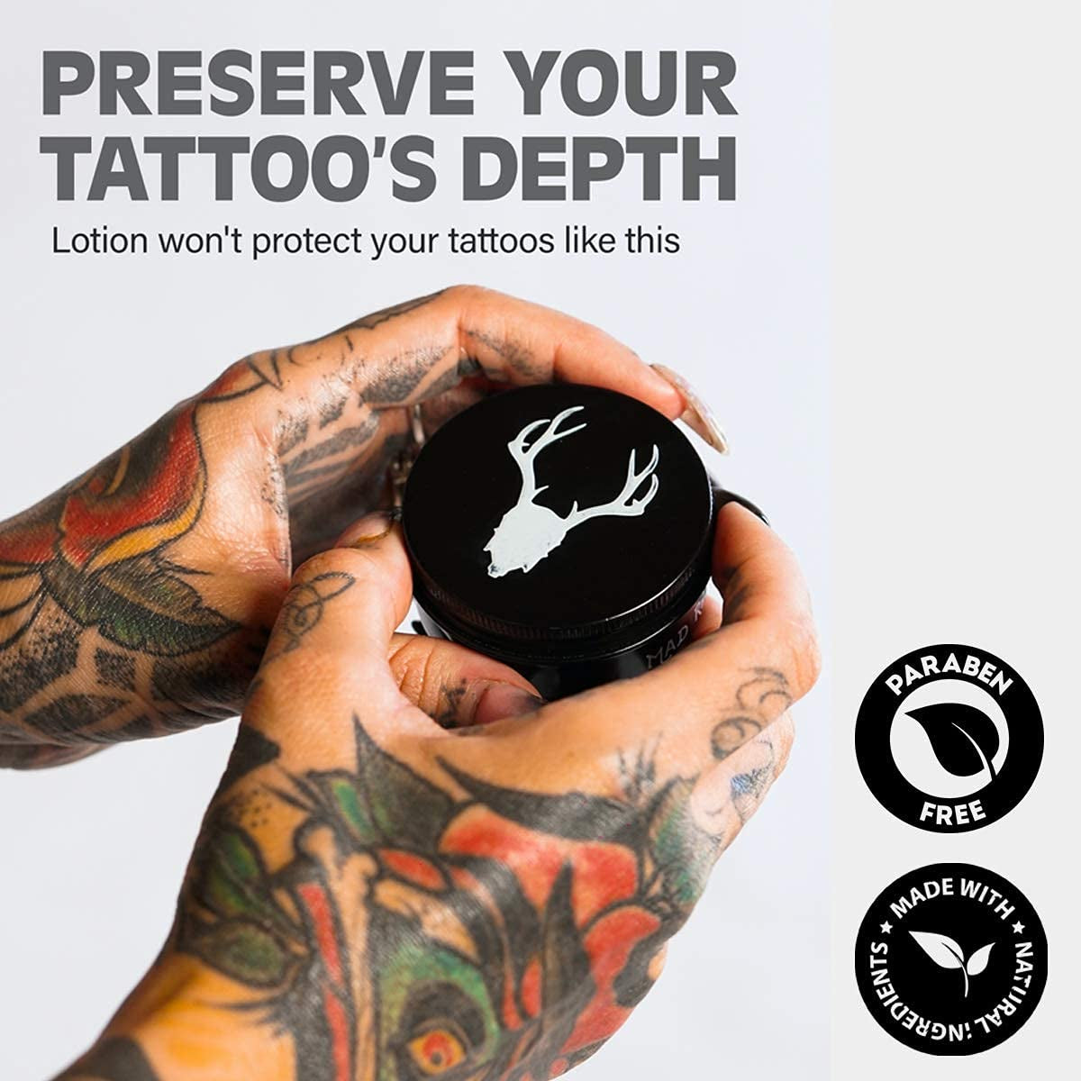 Tattoo Balm & Aftercare Cream- Color Enhancement That Revives Old Tattoos, Hydrates New Tattoos, Made with Clean Ingredients + Petroleum Free, Daily Tattoo Lotion Moisturizer & Brightener