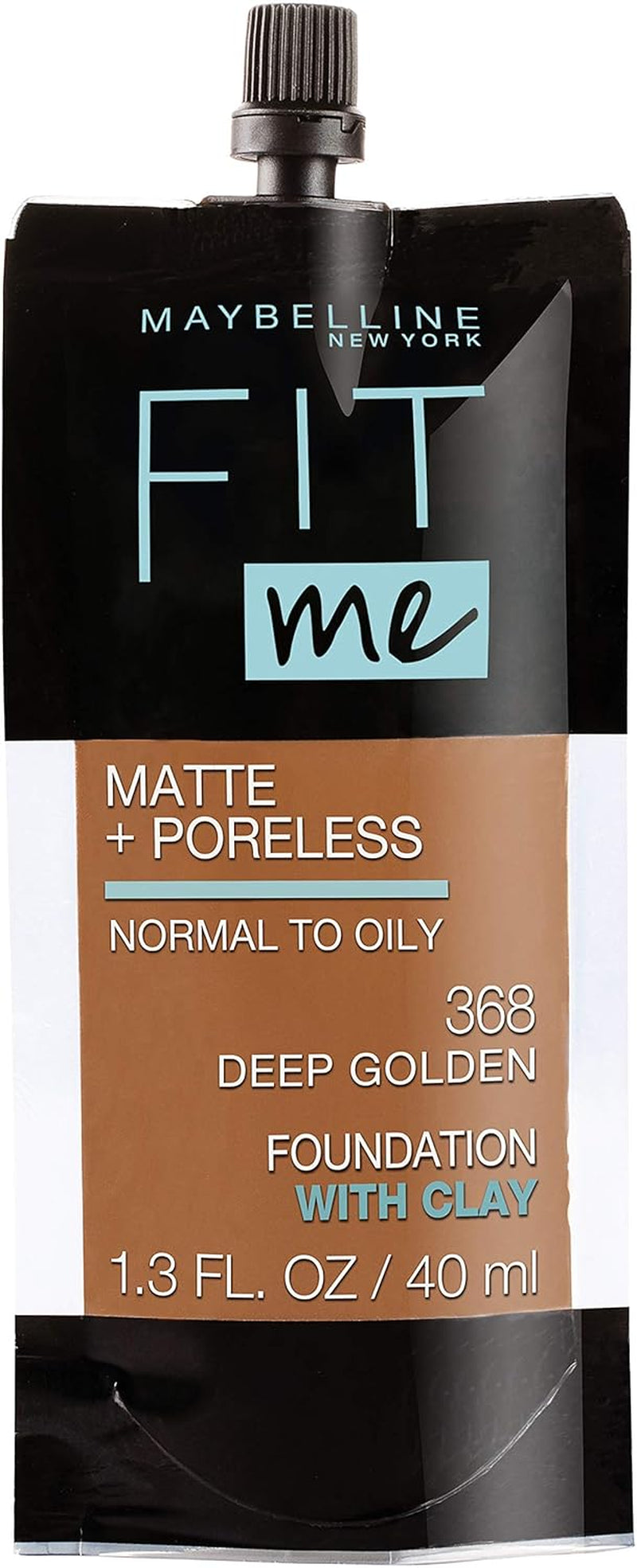 Fit Me Matte + Poreless Liquid Oil-Free Foundation Makeup, Warm Nude, 1 Count (Packaging May Vary)