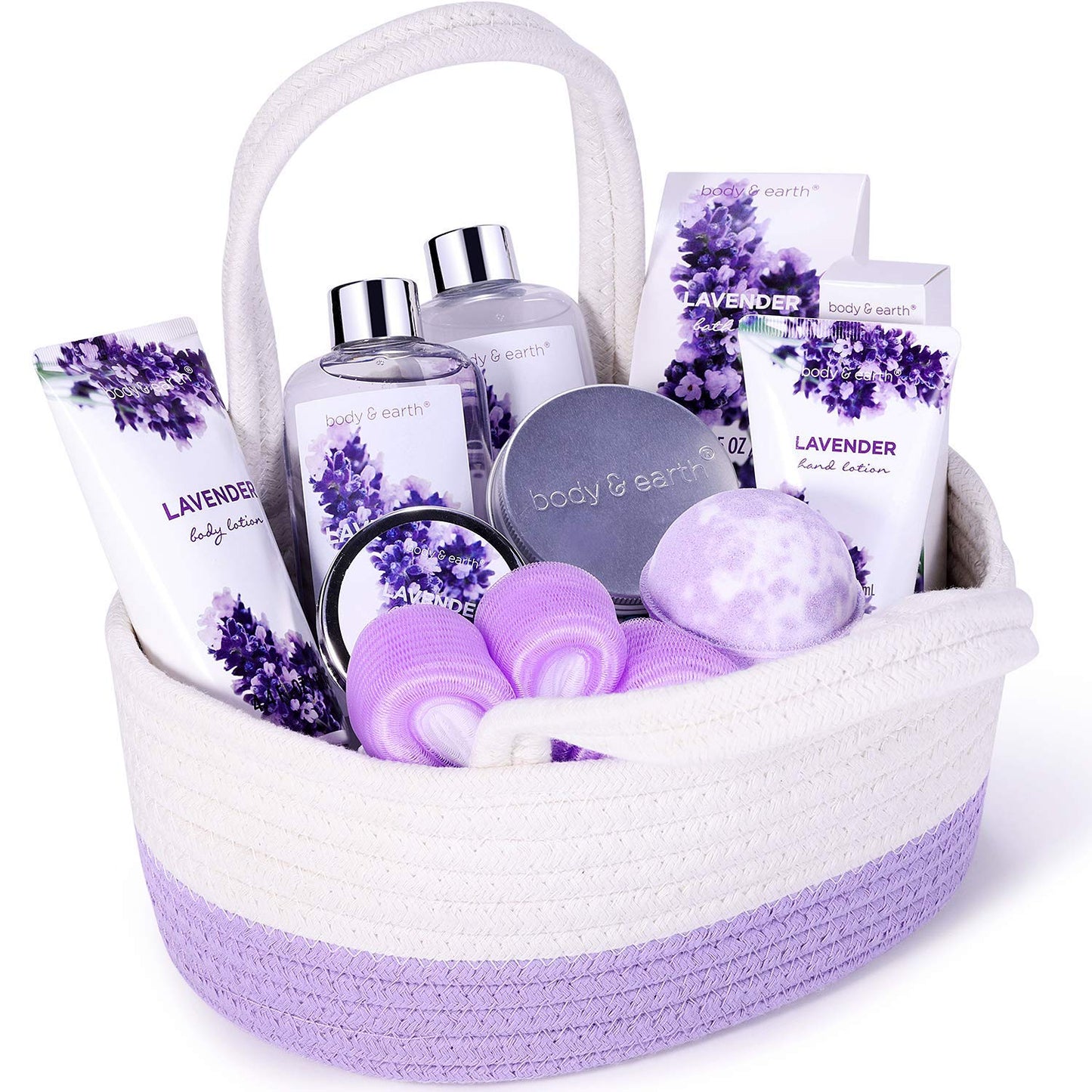 Spa Gift Baskets for Women -  11Pcs Lavender Gift Sets with Bubble Bath, Shower Gel, Body Lotion, Birthday Gifts for Women, Spa Kit for Mom Gifts, Purple Gifts