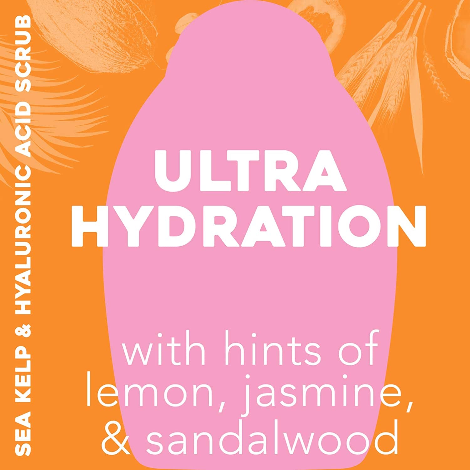 Hydration + Sea Kelp & Hyaluronic Acid Sulfate-Free Lightly Moisturizing Body Scrub with Black Rice, Gentle Exfoliating Daily Body Wash to Soften & Smooth Skin, 19.5 Fl Oz