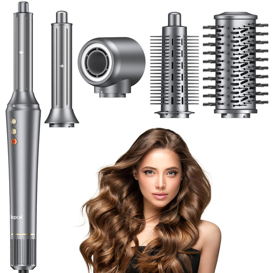 5 in 1 Hair Styler, Hair Dryer Brush, Auto Air Wrap Curlers Frizz-Free Fast Drying, Curling, Straightening Volumizing, 110000 RPM Blow Dryer with 300 Million Ions, Multi Styler, Gift Idea