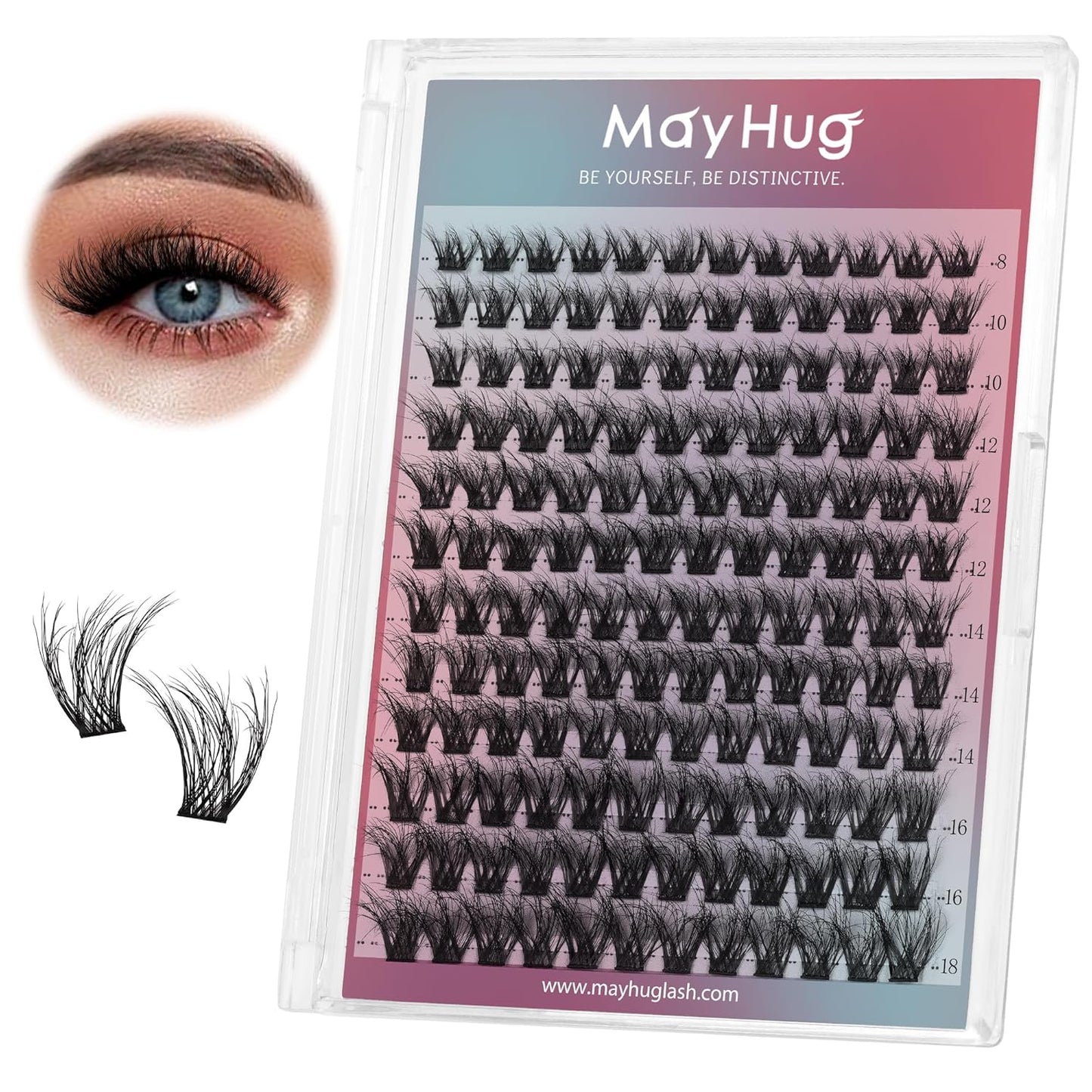 Lash Clusters DIY Eyelash Extensions 144 Clusters Lashes D Curl 3D Eyelash Clusters Extensions Fluffy Wispy Lashes Cluster Fluffy Effect & Ultra-Soft & Super Light & DIY at Home (Prism)