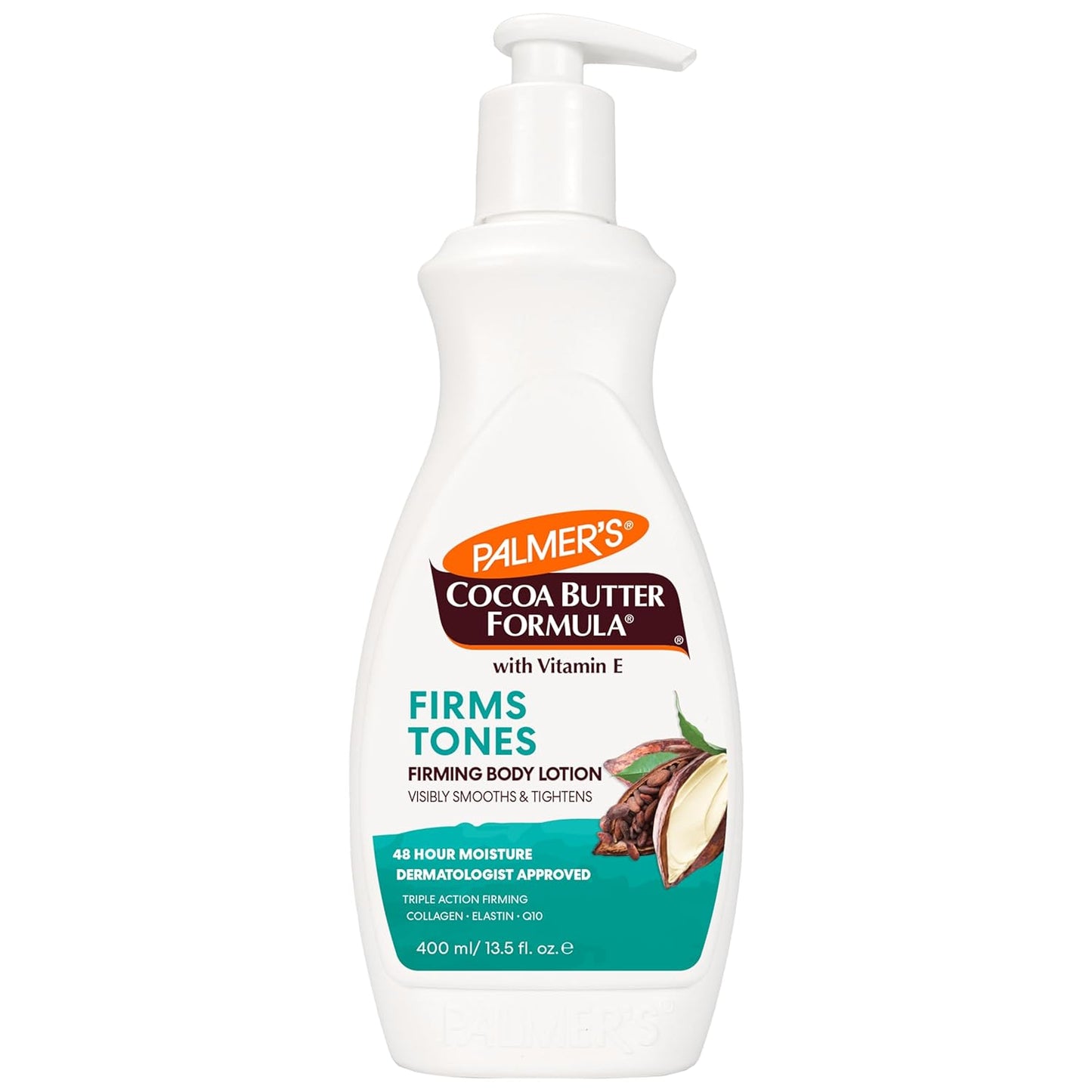 Cocoa Butter Formula Skin Firming Body Lotion, Toning & Tightening Cream with Q10, Collagen & Elastin, Pump Bottle, 13.5 Oz.