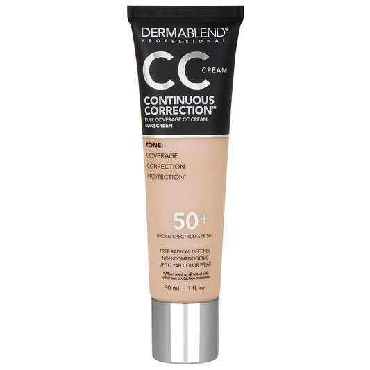 Continuous Correction Tone-Evening CC Cream Foundation SPF 50+, Full Coverage Foundation Makeup & Color Corrector, Oil-Free