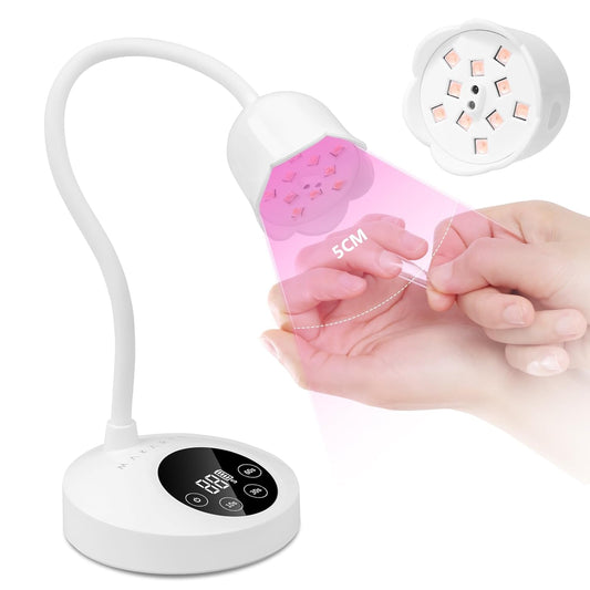 UV Nail Lamp: Mini UV Light for Gel Nails Polish Luminoza 10W Rechargeable LED Nail Light Nail Dryer with 4 Timers & Auto Sensor, Fast Curing Goosenecks UV Lamp for Home Nail DIY Manicure