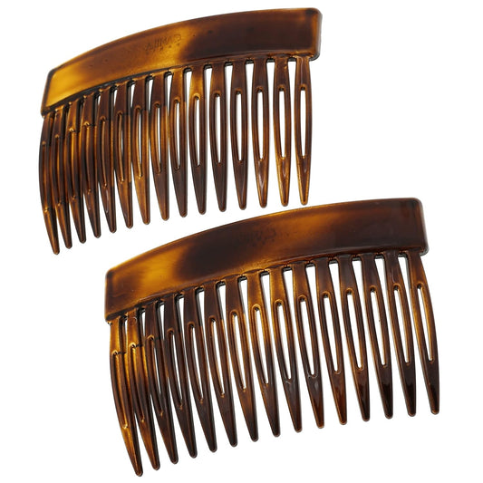 Paris CP2942 French Hair Side Comb, Small Tortoise Shell, French Twist Hair Combs Decorative, Strong Hold Hair Clips for Women Bun Chignon Up-Do Styling Girls Hair Accessories, Made in France