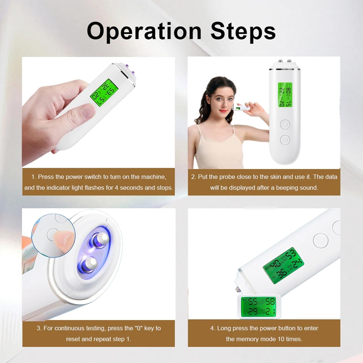 Hydration Monitor,Corneometer Skin Hydration Meter,Skin Analyzer Machine Professional,Multifunctional Hydration Test and Tracking Device for Skincare with Lcd,Skin Hydration Tester