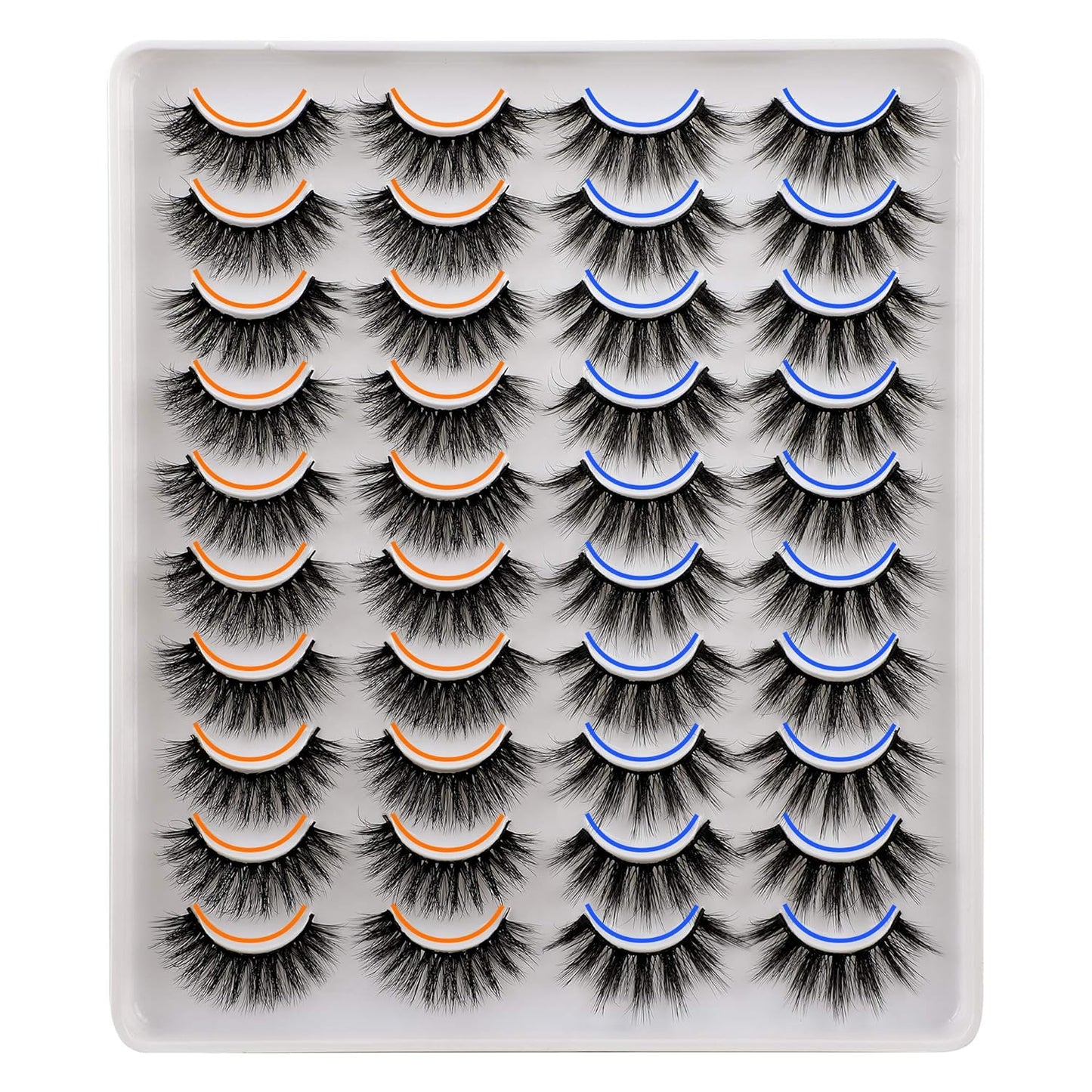 20 Pairs False Eyelashes 4 Styles Mink Eyelashes Fluffy Pack 3D Volume Faux Mink Cat Eye Lashes Pack