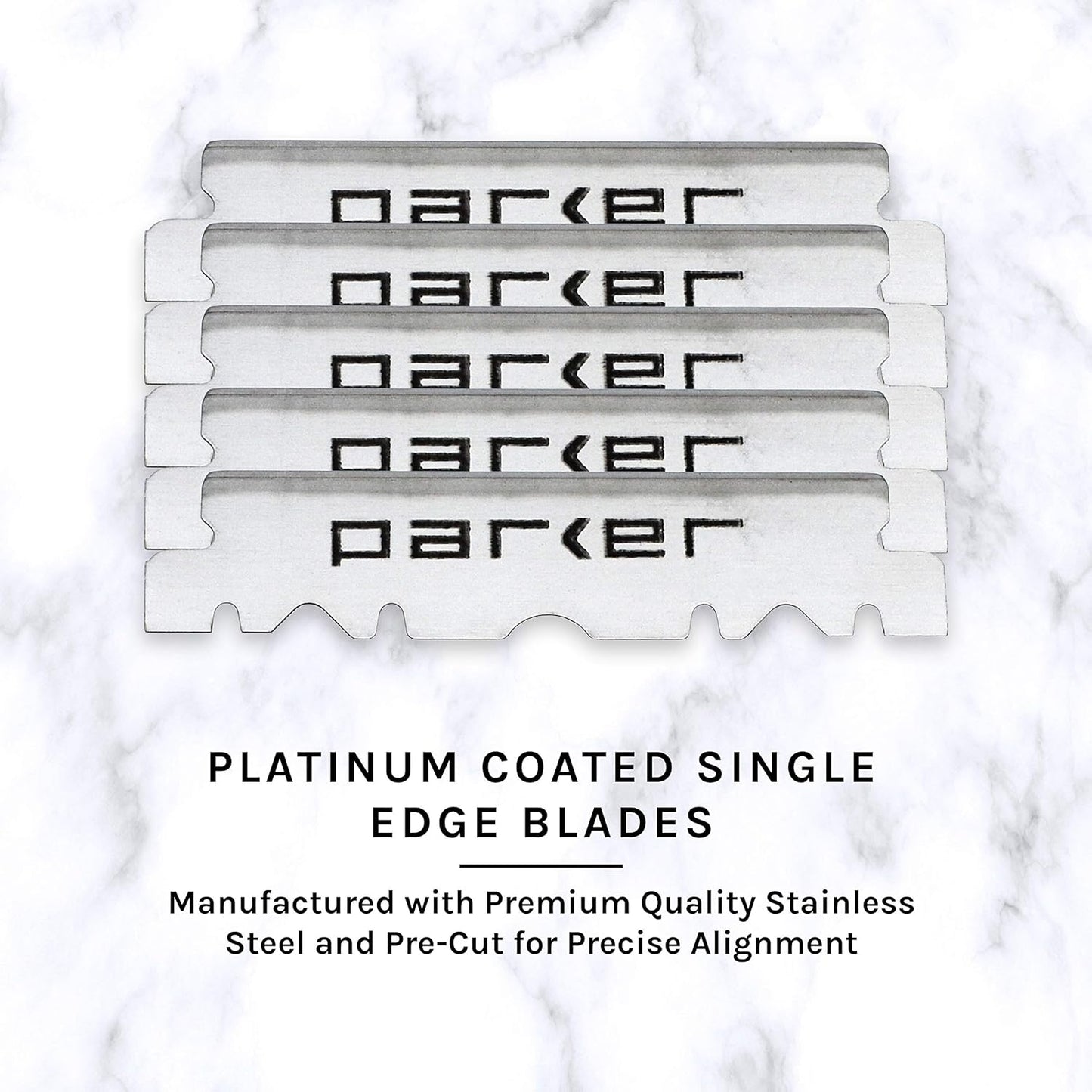 Parker Men’S SR1 Stainless Steel Straight Edge Razor with 5 Parker Platinum Blades