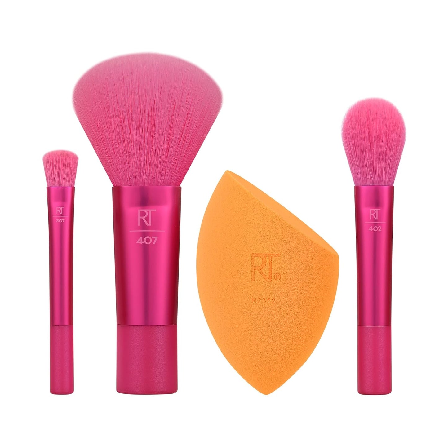 4 Piece Face Base Makeup Brush Set, for Concealer, Foundation, Contour, & Setting Powder, Makeup Brushes for Blending & Buffing, & Sculpting, Travel Friendly, Gift Set, Cruelty-Free