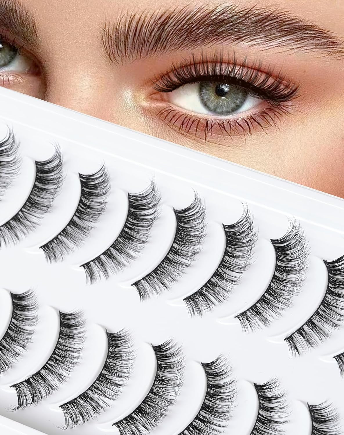 Natural Lashes Natural Eyelashes Short Eyelashes Natural Look False Eyelashes Wispy Eye Lashes 10Mm Small Lashes Fake Lashes K50