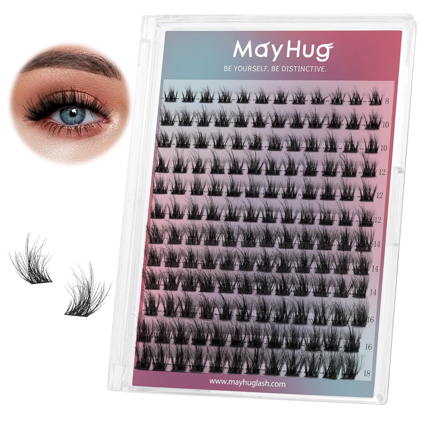 Lash Clusters DIY Eyelash Extensions 144 Clusters Lashes D Curl 3D Eyelash Clusters Extensions Fluffy Wispy Lashes Cluster Fluffy Effect & Ultra-Soft & Super Light & DIY at Home (Prism)