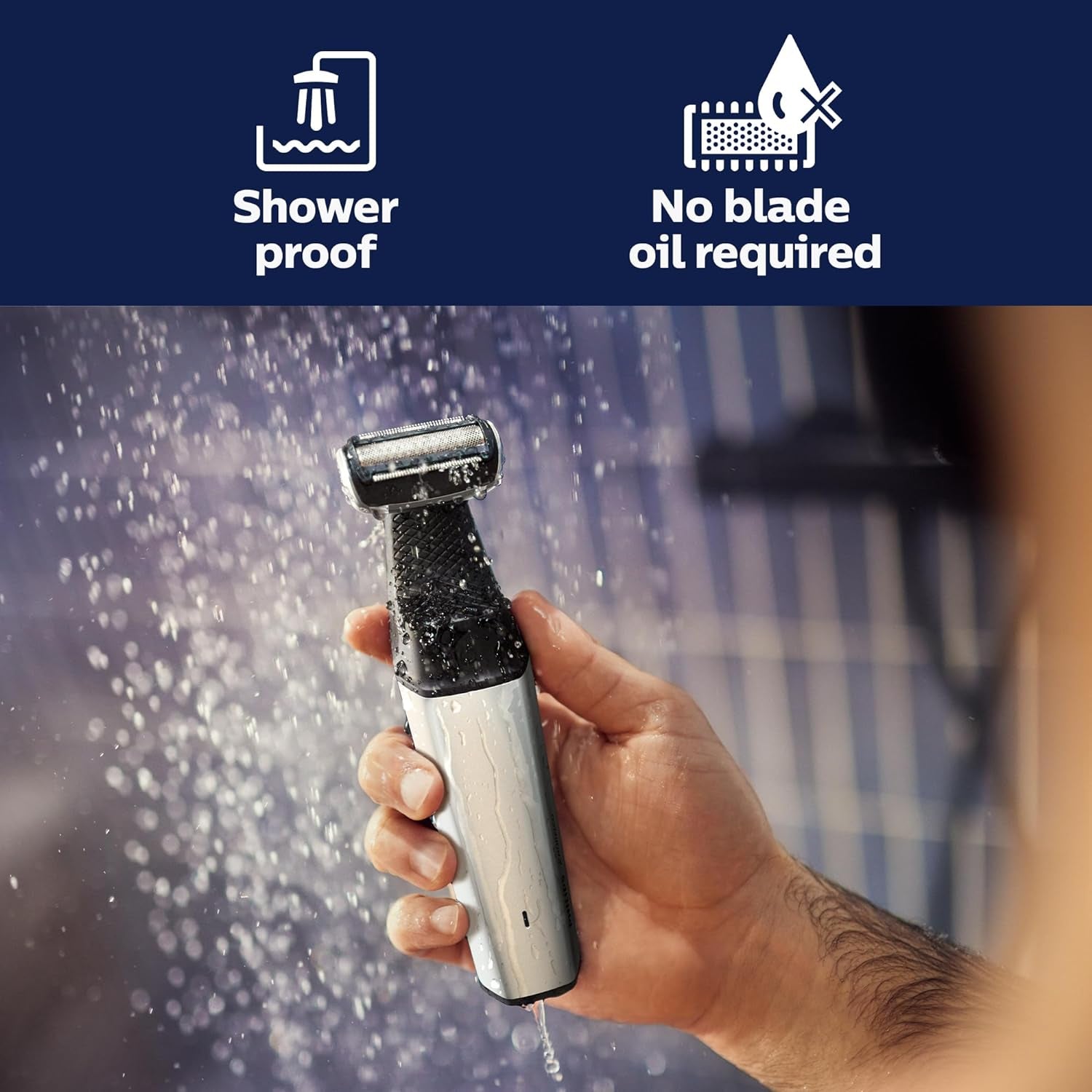 Bodygroom Series 5000 Showerproof Body & Manscaping Trimmer for Men with Back Attachment, BG5025/40