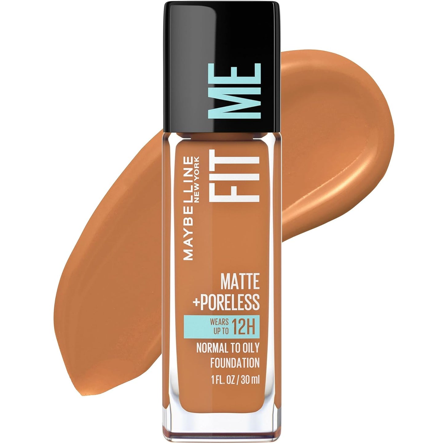 Fit Me Matte + Poreless Liquid Oil-Free Foundation Makeup, Warm Nude, 1 Count (Packaging May Vary)