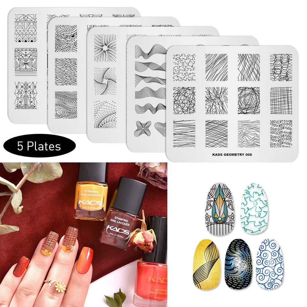 20Pcs Nail Stamp Plates Set Nails Art Stamping Plates Leaves Flowers Animal Nail Plate Template Image Plate (20 Pcs)